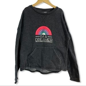 Soffe Grey I’m a dreamer rainbow‎ sweatshirt large